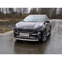 Защита передняя овальная 75х42 мм для Kia Sportage 2019-2024