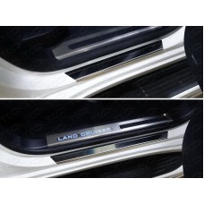 Накладки на пороги с гибом лист зеркальный надпись Lexus 4 штуки для Lexus LX-450d 2015-2022
