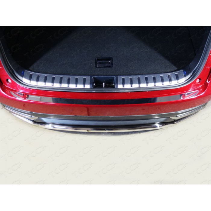 Накладка на задний бампер лист зеркальный для Lexus NX 2017-2021 артикул LEXNX17-01