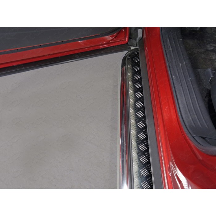 Пороги с площадкой алюминиевый лист 60 мм для Mazda CX-9 2017-2023 артикул MAZCX917-19