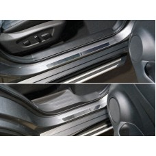 Накладки на пороги с гибом зеркальный лист 4 штуки для Nissan X-Trail T32 2018-2022