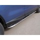 Пороги труба овальная с накладками гнутые 75х42 мм для Subaru Forester 2016-2018 артикул SUBFOR16-15