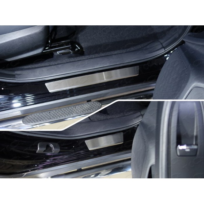 Накладки на пороги шлифованный лист 4 штуки для Subaru XV 2017-2023 артикул SUBXV17-26