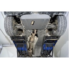 Защиты комплект, алюминий 4 мм картер, КПП, задний редуктор, бак  для Toyota Highlander 2020-2023
