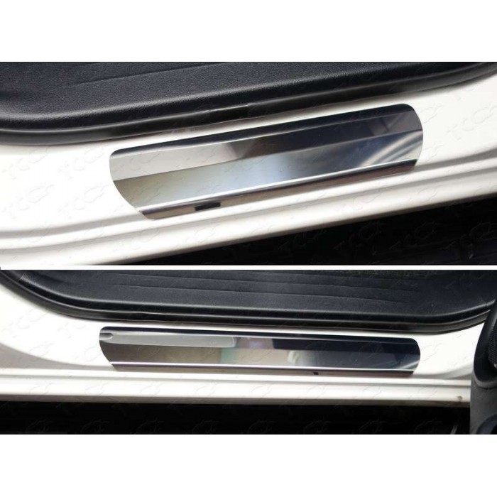 Накладки на пороги зеркальный лист для Toyota Hilux/Hilux Black Onyx 2015-2023 артикул TOYHILUX15-30