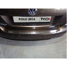 Накладка на задний бампер лист шлифованный надпись Polo для Volkswagen Polo 2015-2020