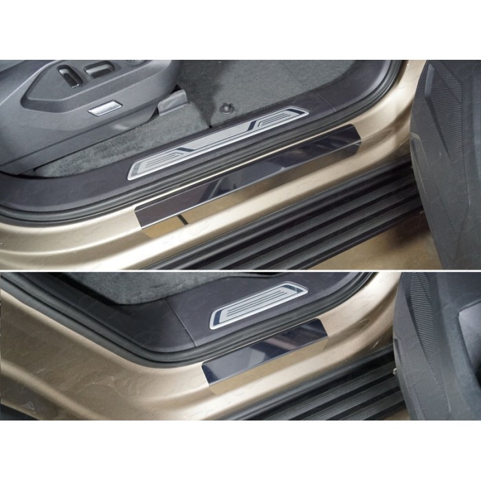 Накладки на пороги лист зеркальный 4 шт для Volkswagen Touareg 2018-2023 артикул VWTOUAR18-03