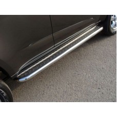 Пороги с площадкой алюминиевый лист 60 мм для Chevrolet TrailBlazer 2013-2016