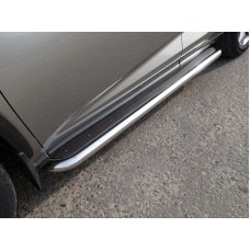 Пороги с площадкой нержавеющий лист 60 мм для Lexus NX-200t 2014-2017