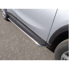 Пороги с площадкой нержавеющий лист 42 мм для Mazda CX-5 2015-2023
