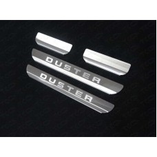 Накладки на пороги зеркальный лист надпись Duster для Renault Duster 2015-2022