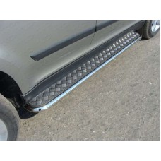 Пороги с площадкой алюминиевый лист 42 мм для Skoda Yeti 2014-2018