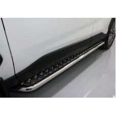 Пороги с площадкой алюминиевый лист 42 мм для Toyota RAV4 2019-2023