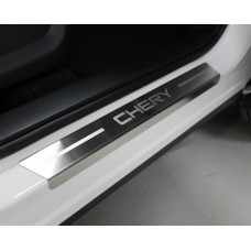 Накладки на пороги лист шлифованный надпись Chery 4 шт для Chery Tiggo 7 Pro 2020-2023