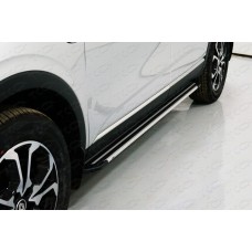 Пороги алюминиевые Slim Line Silver для Renault Arkana 2019-2022