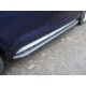 Пороги алюминиевые ТСС с накладкой серые для Audi Q5 2016-2023 артикул AUDIQ517-20GR