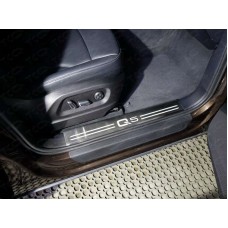 Накладки на пороги на пластик шлифованный лист надпись Q5 для Audi Q5 2008-2016
