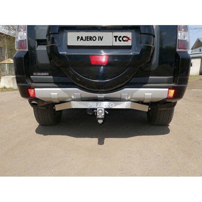 Фаркоп ТСС надпись Pajero, оцинкованный, шар E нержавеющий для Mitsubishi Pajero 2006-2023 артикул TCU00085N