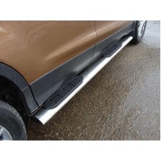 Пороги труба овальная с накладками 120х60 мм для Ford Kuga 2016-2019