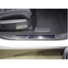 Накладки на пластиковые пороги лист зеркальный 2 шт для Honda CR-V 2017-2022