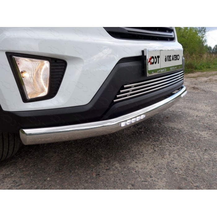 Защита передняя нижняя (с ходовыми огнями) 60,3 мм для Jeep Cherokee 2014-2018 артикул JEEPCHER14-19