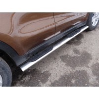 Пороги труба овальная с накладкой 120х60 мм для Kia Sportage 2019-2024