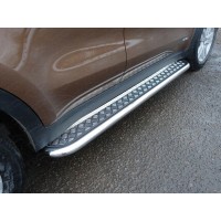 Пороги с площадкой алюминиевый лист 60 мм для Kia Sportage 2019-2024