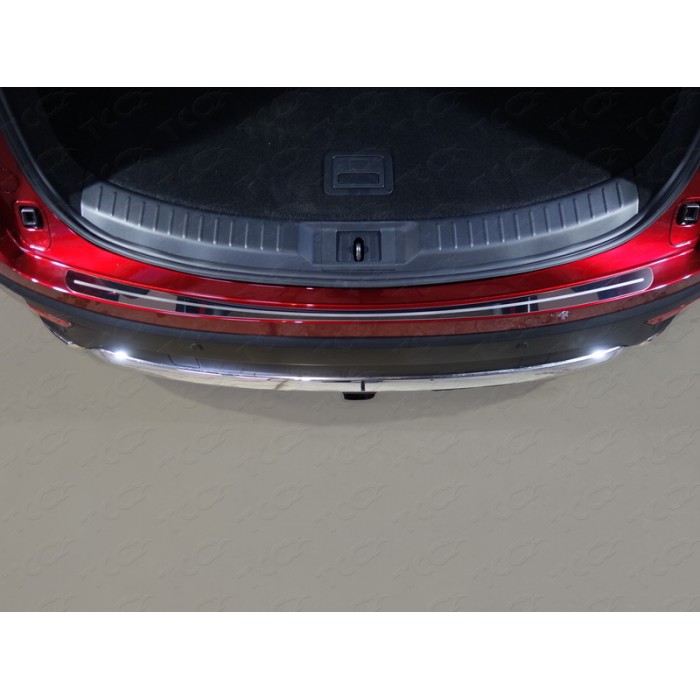 Накладка на задний бампер лист зеркальный с полосой для Mazda CX-9 2017-2023 артикул MAZCX917-07