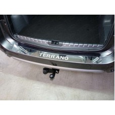 Накладка на задний бампер с надписью Terrano зеркальный лист для Nissan Terrano 2014-2023