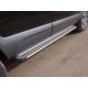 Пороги алюминиевые Slim Line Silver для Volkswagen Touareg 2014-2017 артикул VWTOUAR14-26S