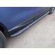 Пороги алюминиевые ТСС с накладкой чёрные для Subaru Forester 2016-2018 артикул SUBFOR16-06BL