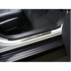 Накладки на пороги шлифованный лист надпись Forester 2 штуки для Subaru Forester SK 2018-2023