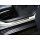 Накладки на пороги шлифованный лист надпись Forester 2 штуки для Subaru Forester SK 2018-2023 артикул SUBFOR18-11