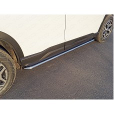 Пороги с площадкой нержавеющий лист 42 мм для Subaru Forester SK 2018-2023