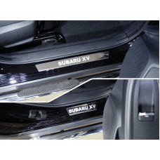 Накладки на пороги зеркальный лист надпись Subaru XV 4 штуки для Subaru XV 2017-2023