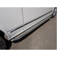 Пороги с площадкой нержавеющий лист 42 мм для Volkswagen Caravelle T6 2015-2023