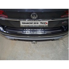 Накладка на задний бампер лист зеркальный надпись Teramont для Volkswagen Teramont 2018-2022