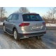 Пороги овал с площадкой нержавеющий лист 75х42 мм для Volkswagen Tiguan 2016-2024 артикул VWTIG17-13