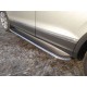 Пороги овал с площадкой нержавеющий лист 75х42 мм для Volkswagen Tiguan 2016-2023 артикул VWTIG17-13