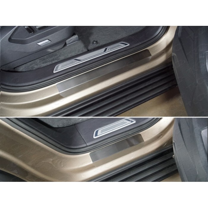 Накладки на пороги лист шлифованный 4 шт для Volkswagen Touareg 2018-2023 артикул VWTOUAR18-04