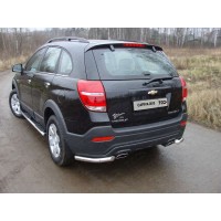 Защита заднего бампера уголки 60 мм для Chevrolet Captiva 2013-2016