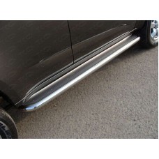 Пороги с площадкой нержавеющий лист 60 мм для Chevrolet TrailBlazer 2013-2016