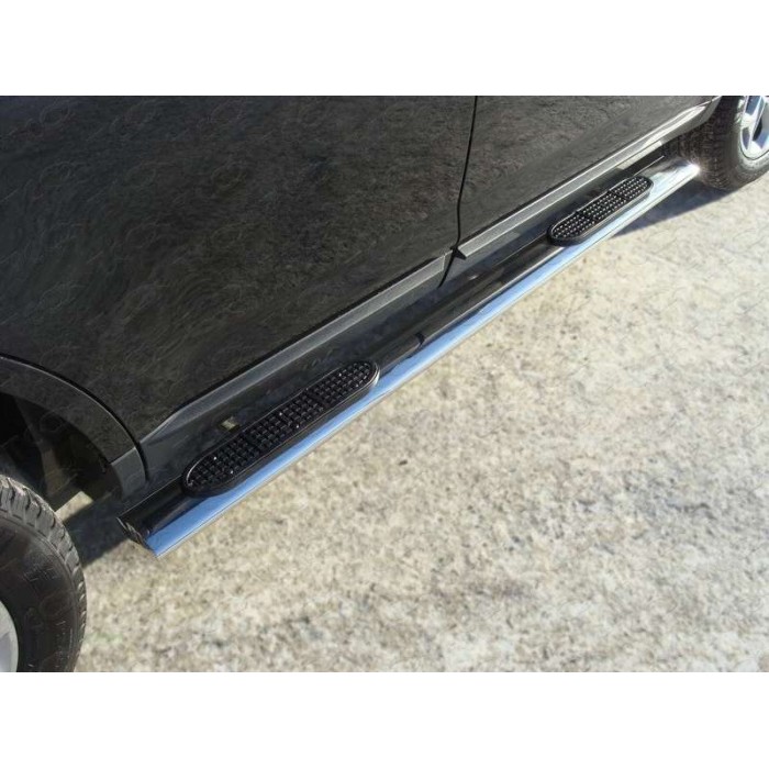 Пороги труба овальная с накладками 120-60 мм для Ford Edge 2013-2015 для Ford Edge 2013-2015