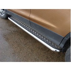 Пороги с площадкой алюминиевый лист 60 мм для Ford Kuga 2013-2016