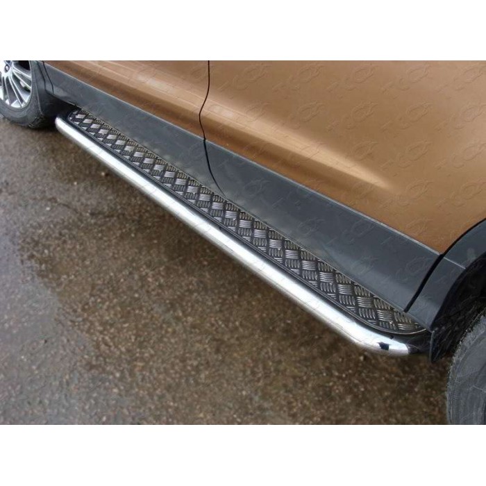 Пороги с площадкой алюминиевый лист 60 мм для Ford Kuga 2013-2016 для Ford Kuga 2013-2016