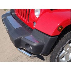 Накладки на передний бампер шлифованные 3 штуки для Jeep Wrangler 3D 2010-2018