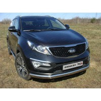 Защита передняя овальная 75-42 мм для Kia Sportage 2014-2015