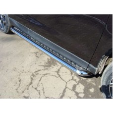 Пороги с площадкой алюминиевый лист 60 мм для Subaru Forester SJ 2013-2016