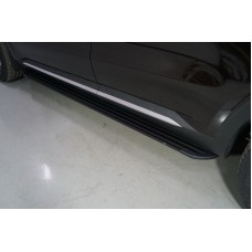 Пороги алюминиевые Slim Line Black для Kia Sorento 2020-2023