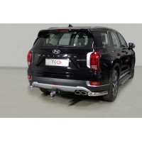 Защита задняя уголки овальные 75х42 мм для Hyundai Palisade 2020-2024